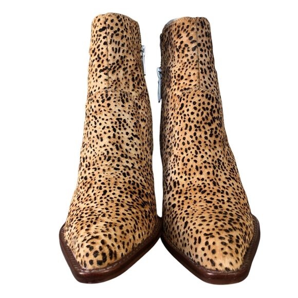 Dolce Vita Western Almond Toe Calf Hair Leopard $170 Block Heel Bootie Sz 9 NEW - Picture 4 of 15